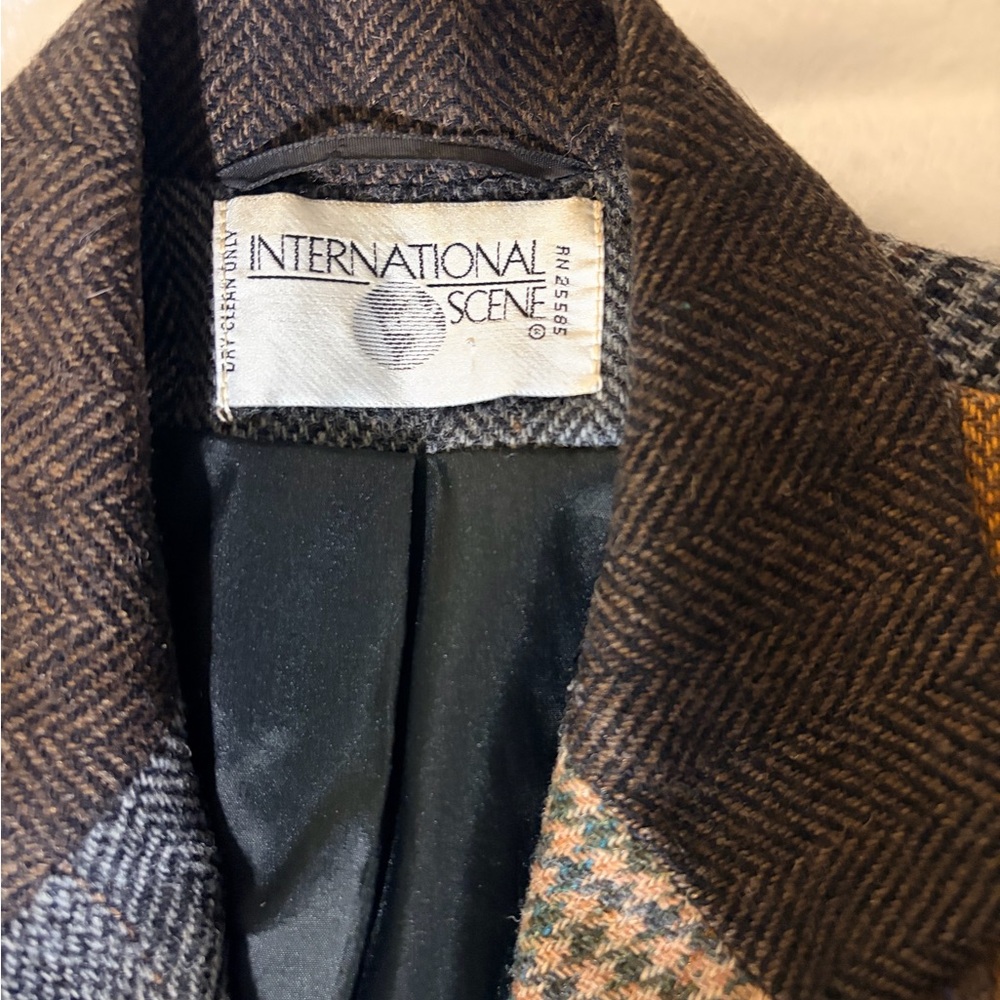 Patchwork Blazer - Brown, Gray, and Tan - image 5